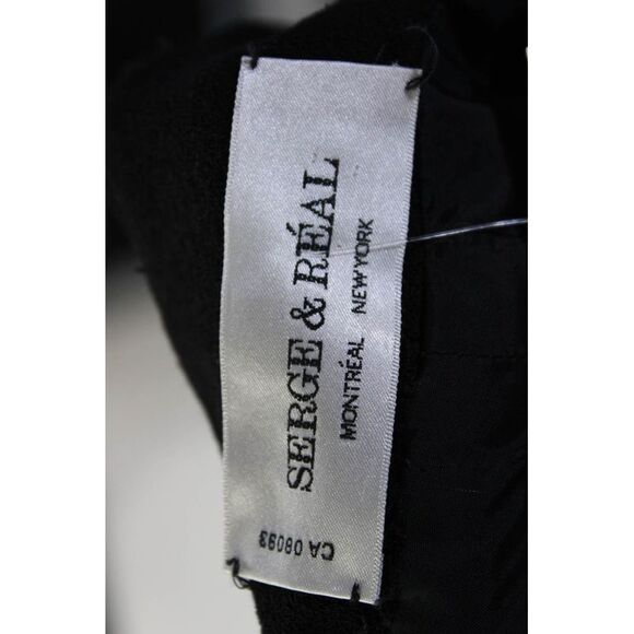 Serge & Real Womens Mid Rise Straight Leg Crepe Ankle Pants Black Wool Size 8 - Picture 5 of 5